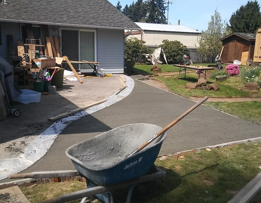Concrete patio and hardscape work