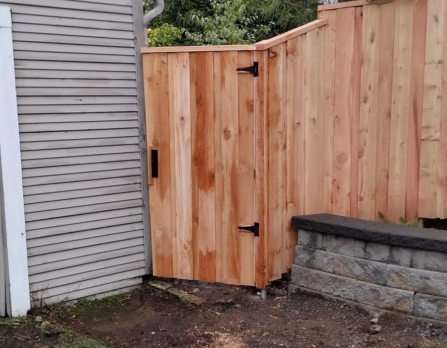 Custom cedar gate with hardware